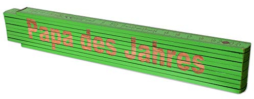 TE-Trend Zollstock mit Gravur personalisierter Meterstab 2m Gliedermaßstab Meter Metermaß Papa des Jahres Grün