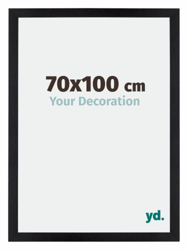 yd. Your Decoration - Bilderrahmen 70x100 cm - Schwarz Matt - Billderrahmen aus MDF mit Acrylglas - Antireflex - 70x100 Rahmen - Mura