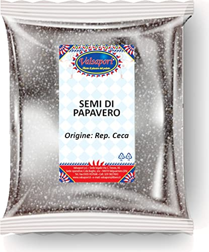 Semi di Papavero Alimentare Essiccati al Sole - Busta da 100 gr | Gluten Free Vegan | Semi Integrali e Naturali, Ricchi di Omega 3 e Omega 9 - Qualità Premium (Semi di Papavero)