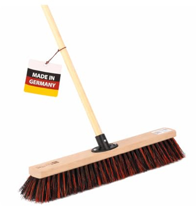 Straßenbesen, Allzweckbesen, 40cm Breit, mit Besenstiel 160cm Lang, Besen | Arenga-Elaston-Borsten-Mischung, Straßenbesen für Draußen, Für Garten und Hof, Für feinen und groben Schmutz