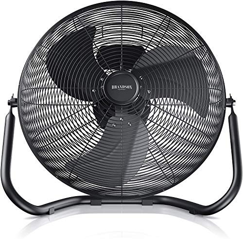 Brandson - Macchina del Vento - L’Originale Ventilatore da Pavimento - Diametro 30cm - 3 Velocitá – 48 W di Potenza Max - Molto Potente – Tutto in Metallo Total Black - Nero Opaco