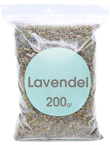 Lavanda Seca Natural 200 GR - Flores Secas Lavanda - Lavanda - Flor de Lavanda Seca Natural para Ambientador, Aceite Esencial, Jabones, Cosméticos, Velas…
