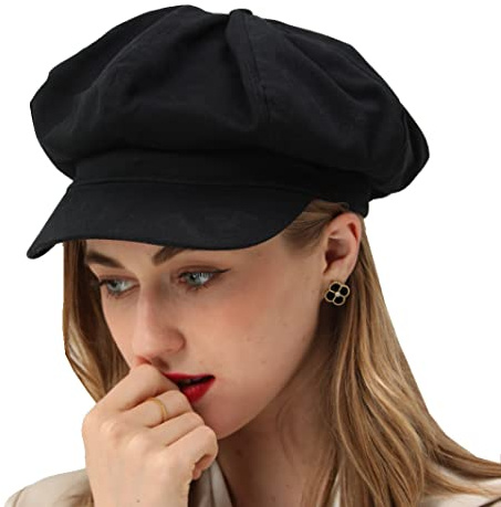 Berretto estivo da donna, 100% cotone, 8 pannelli, stile vintage, con visiera ottagonale, regalo per donne e ragazze