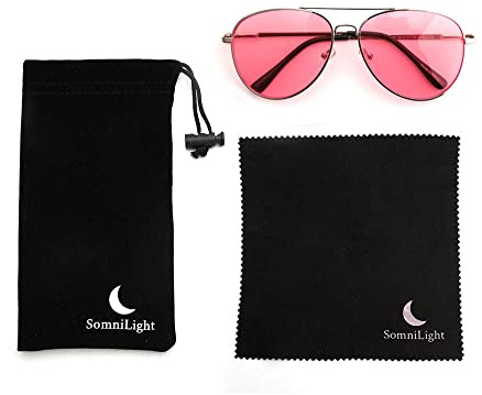 SomniLight New FL-41 Lunettes de sensibilité à la lumière fluorescente, lumière bleue et migraines (style aviateur)