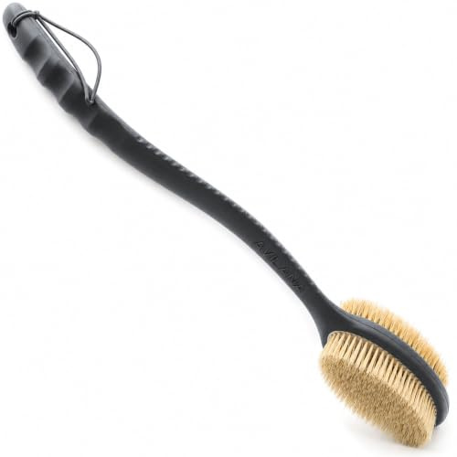 Avilana Back Scrubber for Shower,19 inch Silicone Body Scrubber with Handle, Shower Back Scrubber for Men and Women, Back Brush for Shower, Loofah with Handle Shower Brush