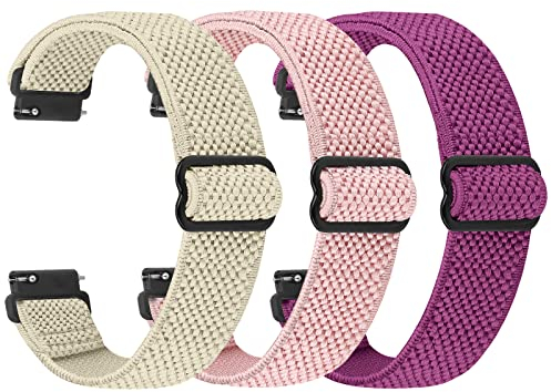 TumpCez Elastische Uhrenarmbänder,16mm 18mm 19mm 20mm 22mm 24mm Schnellverschluss Nylon Armband Verstellbare Aatmungsaktive Sportbänder Ersatzarmband für Herren Damen