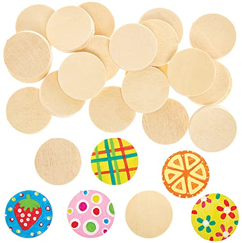 Baker Ross FX816 Wooden Painting Stones - Pack of 30, Craft Blanks to Decorate