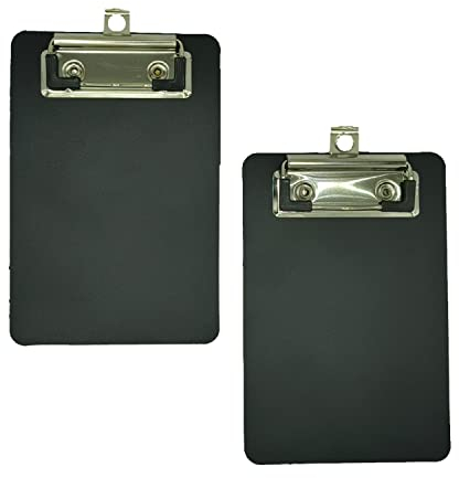 SJJJS Porte Bloc A6 Avec Pince - Lot de 2-Planchettes à Pince,Planchettes à pince Idéal pour le Travail Quotidien,Pour bureaux,le Restaurant(Noir),Bon marché et durable