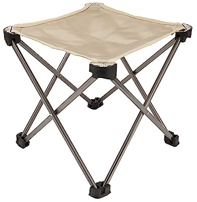 MidGard Campinghocker, Leichter, kompakter und tragbarer Falthocker aus Aluminium bis 100 kg belastbar! Beige