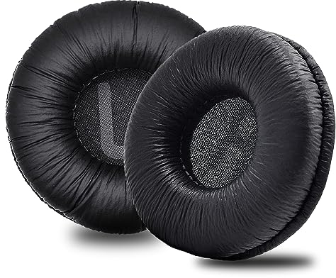 QeeFop Almohadillas de Repuesto para JBL T450BT/T500BT/T510BT/TUNE600BTNC/JR300/JR300BT Almohadillas para Auriculares, Espuma de Alta Densidad y Cuero Proteico (Negro)