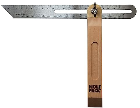 Squadra Misuratore Smussato con Scala 22 cm. Falsa squadra, Squadra smussata, Squadra Falegname, Squadra combinata