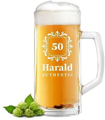 polar-effekt Verre à bière avec Gravure Cadeau d’Anniversaire pour Homme - idée Cadeau pour Mari - chope de bière Cadeau fête des pères 0.5L Verre - chope de bière pour Anniversaire et Anniversaire