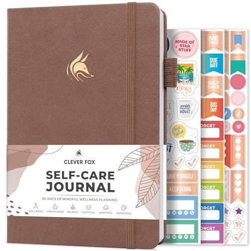 Clever Fox Self-Care Journal – Daily Reflection Notebook – Mental Health & Personal Development Planner, Meditation & Mood Log, A5 (Dark Terracotta)
