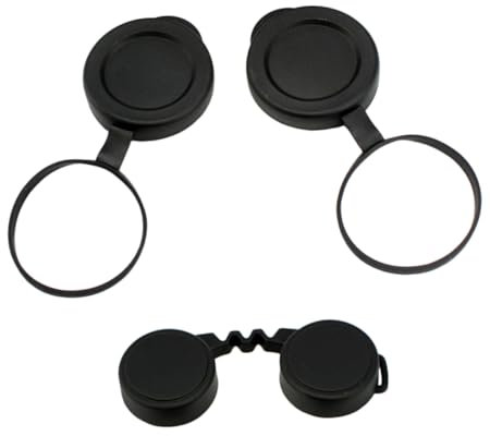 PartyKindom Binocular Lens Covers Set Rubber Protective Objective Caps for 10x42 Binoculars Waterproof and Sturdy Eyepiece Protection for Bird Watching and Outdoor Activities