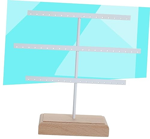 IMIKEYA 52trous Présentoir à Boucles Oreilles Fer Avec Support à Bijoux Blanc Organisateur De Bijoux