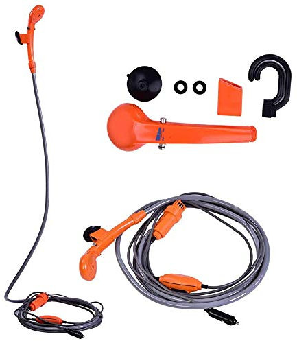 Tragbare Outdoor-Camping-Dusche, 12 V, 3 A, 35 W, Kunststoff-Autostecker, Tragbares, Fahrzeugmontiertes Outdoor-Duschset für Camping, Reisen, Bootfahren, Angeln,