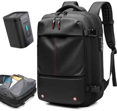 Quincry - Vacpack - Sac à dos extensible avec système de compression sous vide pour voyage, sac à dos gonflable de 50 litres, Large, Tendance