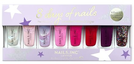 Nails Inc 8 Days Of Nails Nail Polish Set, Limited Edition, Mothers Day Gift, Women & Girls Gifting, Quick Dry, Air Dry, High Shine, Long Lasting, Ultra Glossy, Manicure Set, Trendy 8 Piece Gift Set