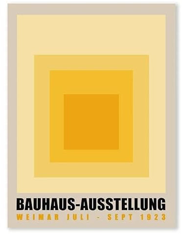Baibexing Affiche De Peinture Sur Toile Abstraite Géométrique Colorée Bauhaus, Image Nordique Simple, Lignes Colorées, Art Mural, Décoration De Salon A22 30X40Cm Kein Rahmen