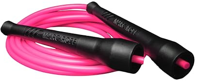 MARC ROPE Corda per Saltare Professionale Stylish Rope PVC 5mm Rosa Lunghezza 3m Regolabile Manici Indistruttibili per Cardio, Fitness, Bruciagrassi, DoubleUnders, FitRope, Freestyle, Shuffle