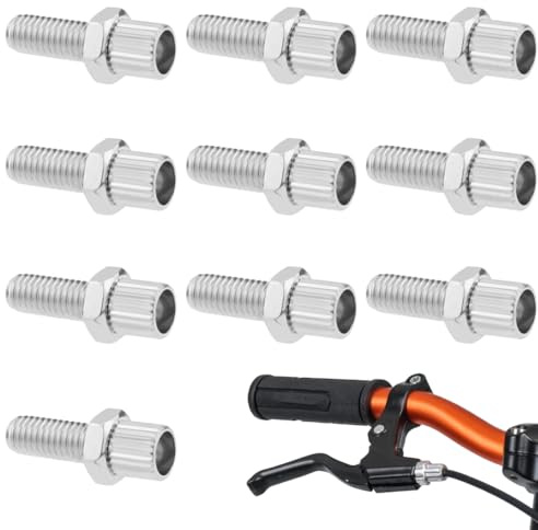 EORPAVU Tornillos Tornillo de ajuste de tubo de freno de bicicleta M6, accesorios de montaje de palanca de manija de freno de bicicleta (plata), 10 Uds.