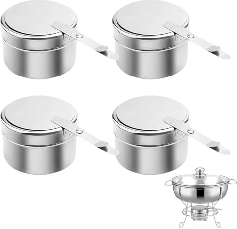 SOGHO 4 Stück Brennpastenbehälter,Fondue Brenner,Brennpaste Für Warmhaltebehälter,Brennpaste Fondue,Fondue Brennpaste,Für Hot Pot, Dry Pot Cuisine, Buffet, Outdoor, Camping, Wandern
