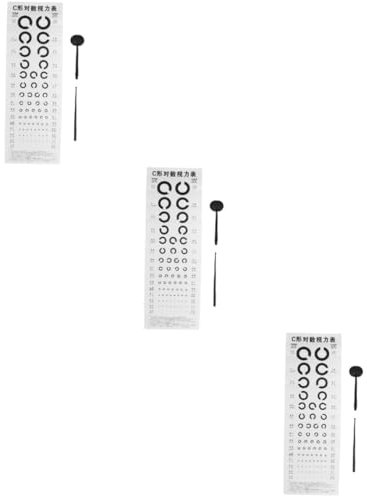 Gatuida 3 Sätze Augendiagramm Testdiagramm Block Korrektor teleskopisch Teleskopgabel Aufkleber look blick Augenchart Sehtest sichtbuch Sehtafel an der Wand wasserdichte Sehtafel PVC