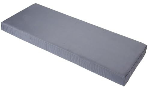 Brillars Outdoor Garden Bench Cushion 2 Seater for Patio Furniture, Water Resistant Heavy Duty Soft Replacement Cushions Seat Pad Sofa Pillow (Grey, 118x40x5cm / 47x16x2)