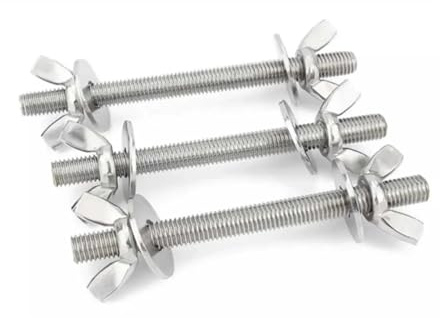 KSeSii 1-5set M6 M8 M10 M12 304 Vis pénétrantes murales en Acier Inoxydable/Paire Tige filetée Papillon Écrou torsadé à la Main Ensemble de boulons(5set M6X20)