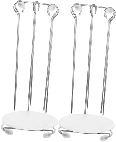 TOGEVAL 2ensembles Supports De Brochettes Acier Inoxydable De Rack De Barbecue Pratique pour Maison Et Cuisine Accessoires De Grillade pour Viande Et Kebab