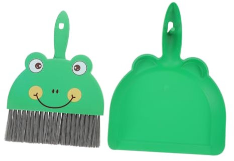 ERINGOGO Mini Scopa e Paletta Set per Pulizia della Scrivania Scopa Portatile e Paletta per Pulizia della Polvere Materiale Leggero e Resistente all Usura per Uso Auto e Ufficio