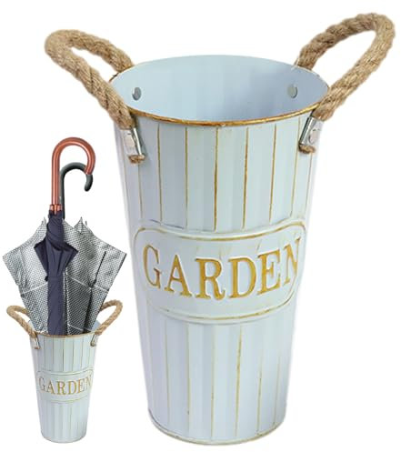 Zestivra Vintage Umbrella Stand – Openwork Umbrella Holder | Space-Efficient Floor Container with Artistic Design Crafted for Porch Entry Storage in Homes Office Hall Corners Covered Outdoor Areas