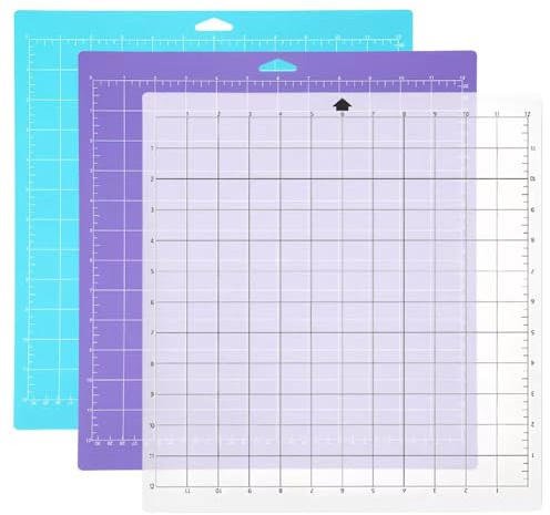 YZROHYI 3 Piezas Tapete de Corte para Silhouette Cameo 4 30.5 X 30.5 CM,Tapete para Cricut Maker,Base de Corte Antideslizante,Alfombrilla de Cortes para Costura,Cutting Mat,Alfombrilla Planchar Cricut