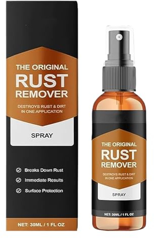 Limpiador de hierro: 30 ml de aerosol con poder de limpieza de óxido, detalles metálicos multisuperficiales, líquido, mantenimiento de cadena de herramientas de coche, solución de alto rendimiento