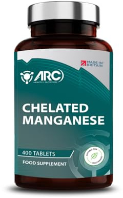 Chelated Manganese 14mg Supplement 400 Vegan Tablets, High Strength, Suitable for Men & Woman, Made in UK
