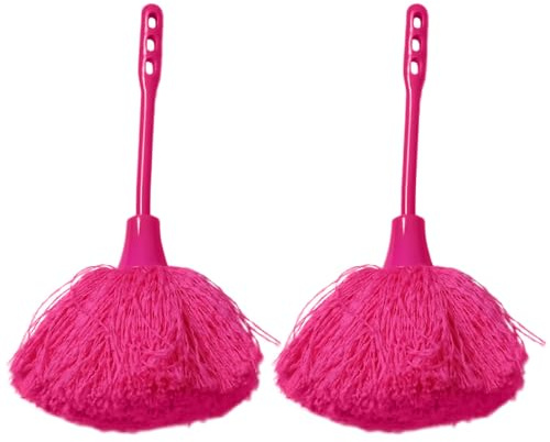 MAGICLULU Lot de 2 Plumeaux Ménagers Statiques Rose, Dépoussiéreurs Portables Non Extensibles en Microfibre, Outil de Nettoyage pour Ventilateur de Plafond, Voiture et Meubles, Plumeaux