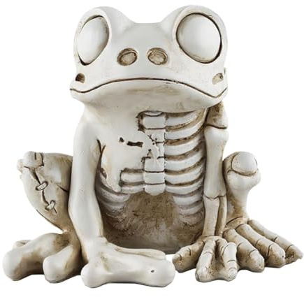 Djurskelett Spöklik Realistisk Dekorativ Hartsgroda Dekorationsfigur | Halloween Djurskelett Dekorationsfigur för Spökhus, Trädgård, , Träd, Utomhusbruk, Kyrkogård och Högtid