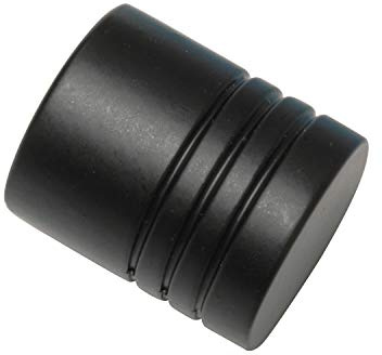 Gardinia Endstücke, Zylinder, Für Gardinenstange mit Ø 16 mm, Metall, Schwarz-matt, 2 Stück