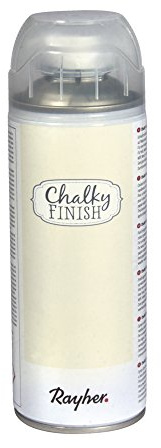 RAYHER Chalky Finish Spray 400ml, Kreidefarbe für eine Fläche von circa 1,5 – 2m², Alabasterweiß