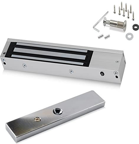 SecureMyDoor - Stainless Steel Magnetic Door Lock | Fail Safe Maglock for Access Control Systems with 272KG Strong Holding Force | Mini Electric Magnet with Monitored Status LED