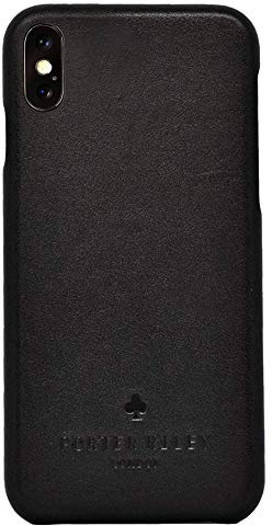 PORTER RILEY - Leather Case for iPhone X/iPhone Xs. Premium Genuine Leather Slimline Back Case (Black)