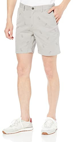 Amazon Essentials Slim-fit 7 Print Short, Short Homme, Gris (Grey Ineapple Gre), W34