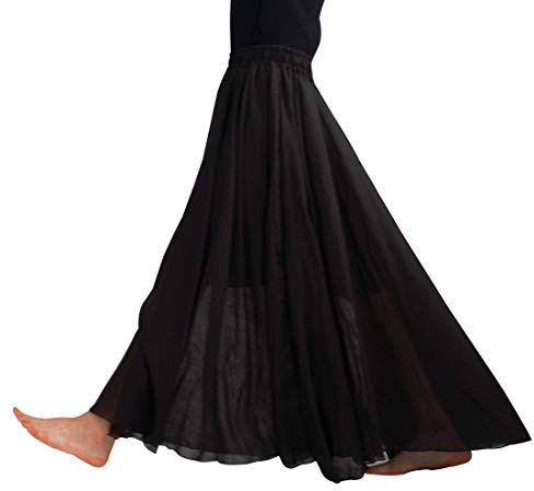 FEOYA Damen Maxi Rock Frauen Baumwolle Leinen Double Layer Elastische Taille Plissee Retro Lang Rock