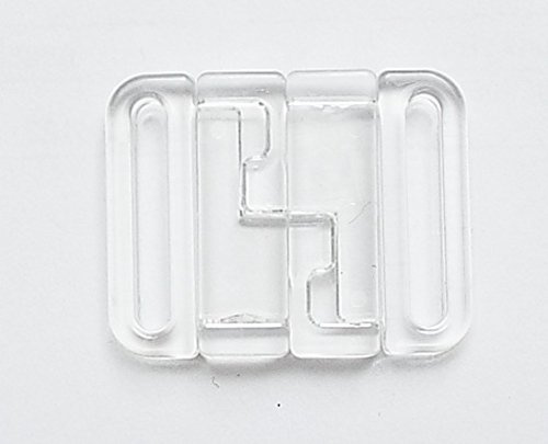 2 Bikiniverschlüsse transparent 15 mm Stegbreite
