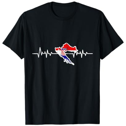 Kroatische Flagge Geschenk Herzschlag Kroatien T-Shirt