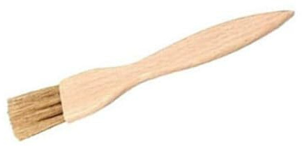 Tredoni 3.5cm Flat Wooden Pastry Baking Brush, Natural Bristles (Flat) | Dusting Flour, Glazing Pastries, Basting Dough, Spreading Batter/Eggs/Oil