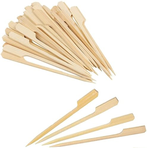 VIVIIHOO 100 palitos para Comer con los Dedos, brochetas de bambú para Asar brochetas de bambú, bocadillos de Frutas, palitos de Postre (15 cm)