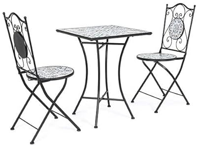 Bizzotto Set Tavolo con 2 SEDIE ERICE ARREDO Giardino Esterno Relax