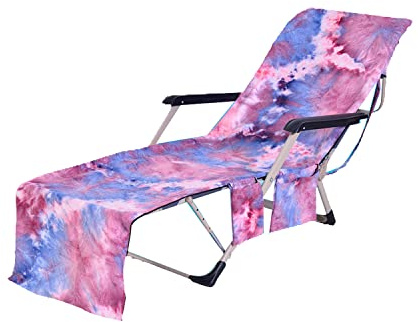 LIKEUDO Portable Pool Beach Sun Lounger Cover Pockets Microfiber Towel Travel Lounge Chair Cover Towels Sunbed Pockets Microfiber Towel Quick Dry Covers (purple)
