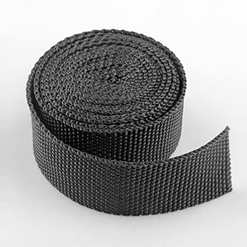 HKYBCF 100 Yards/Lot 23mm Breite Bandbandband zum Nähen Gurtband PP Kleidungsrücksack Backband schwarz blau gelb lila rot weiß grün grau Schrägband 254 (Color : Black 23mm Webbing)